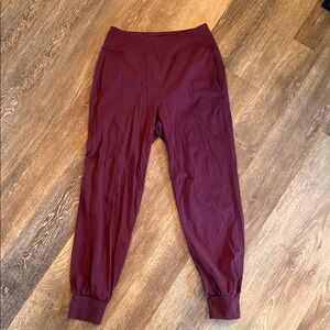 Lululemon Burgundy Jogger Leggings High Waisted Athletic Pants